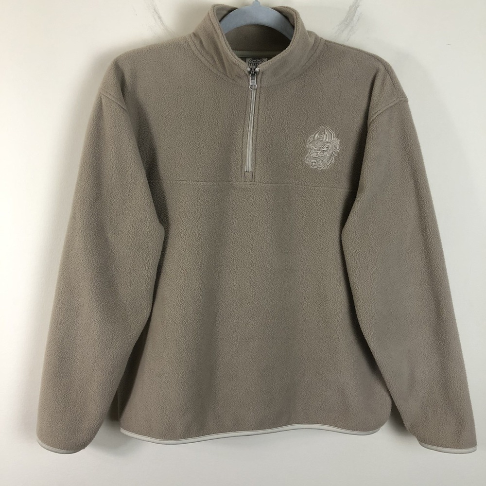 Georgetown Hoyas 1/4 Zip Fleece Pullover Sweatshirt Women's Sz M 8/10 Tan NCAA